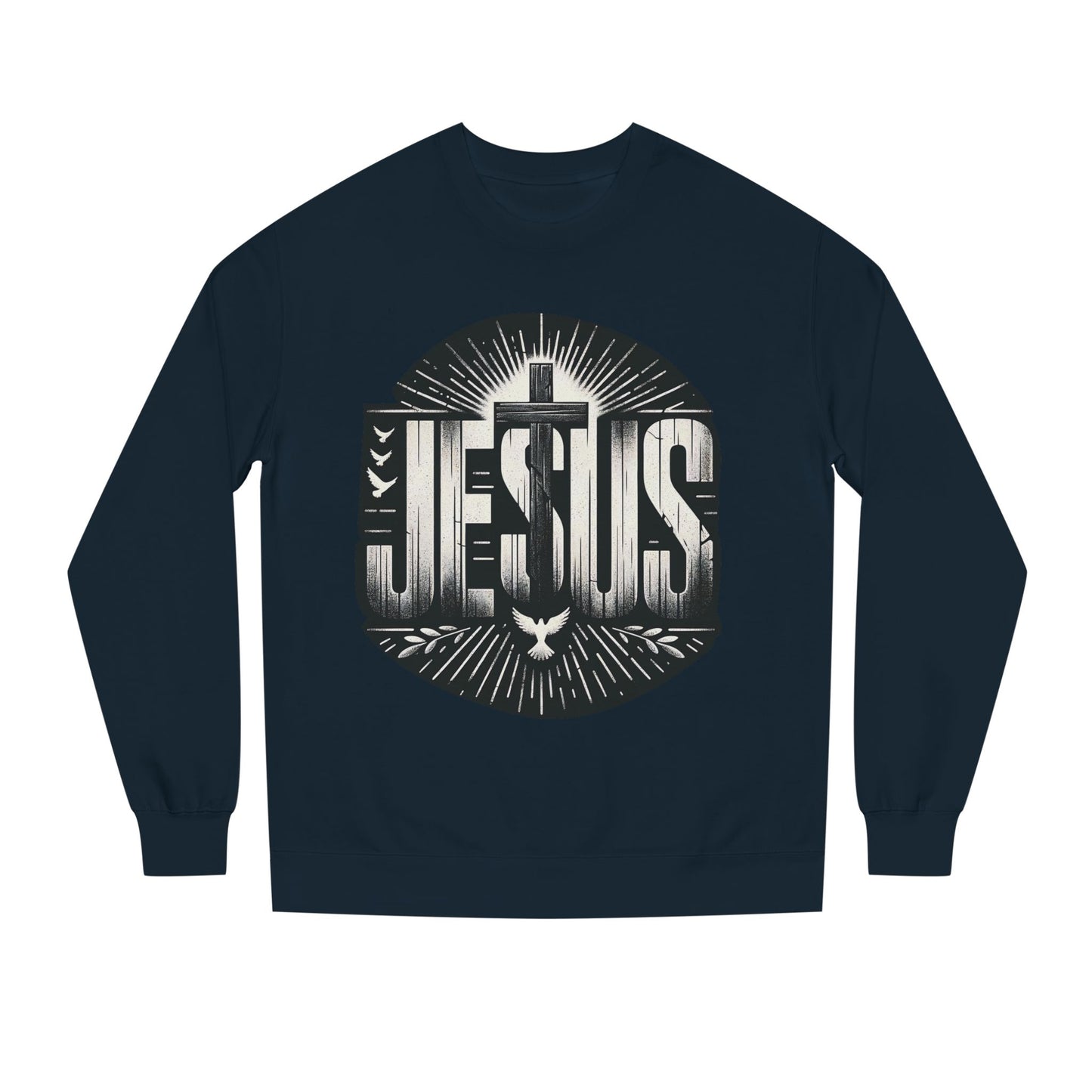 Jesus Graphic Sweatshirt — Vintage Religious Cross & Lamb Crewneck