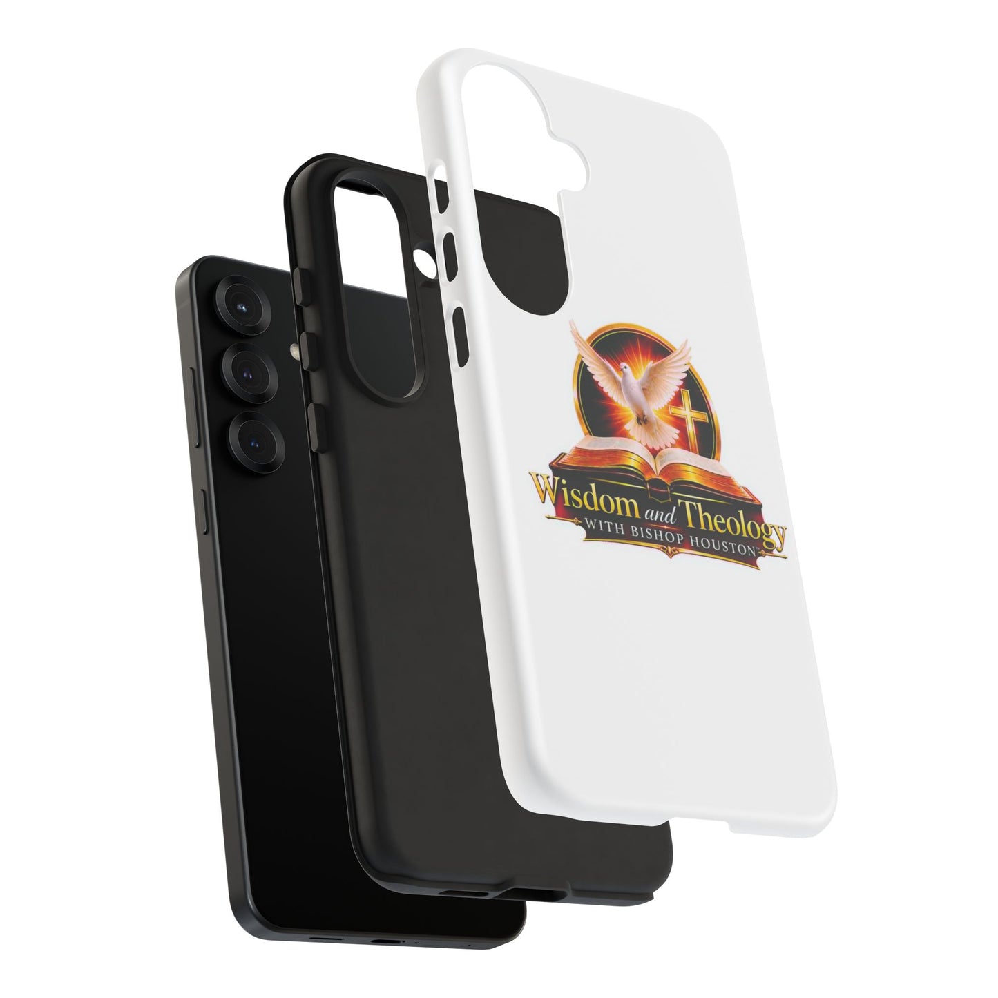 Wisdom and Theology Phone Case — Christian Dove & Cross Protective Tough Case