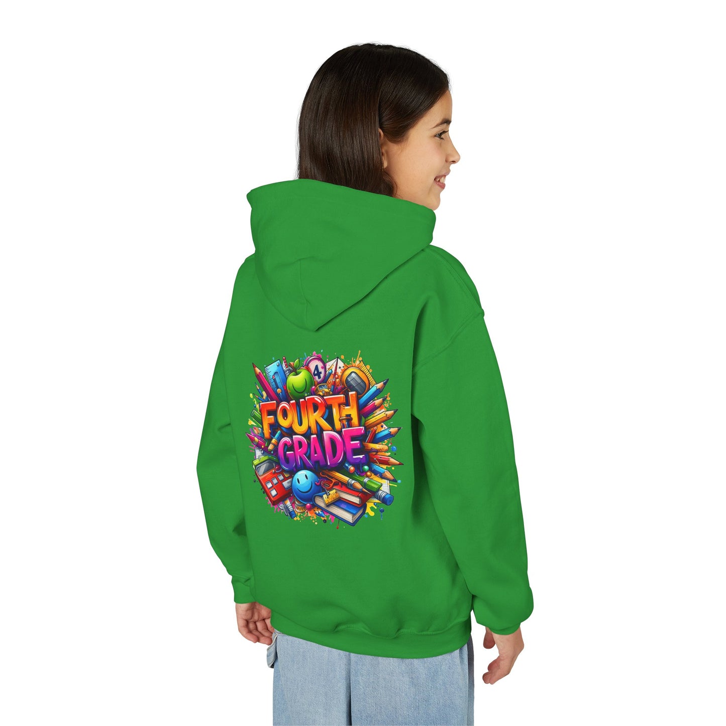 Fourth Grade Youth Hoodie — Colorful Back-to-School Kids Sweatshirt