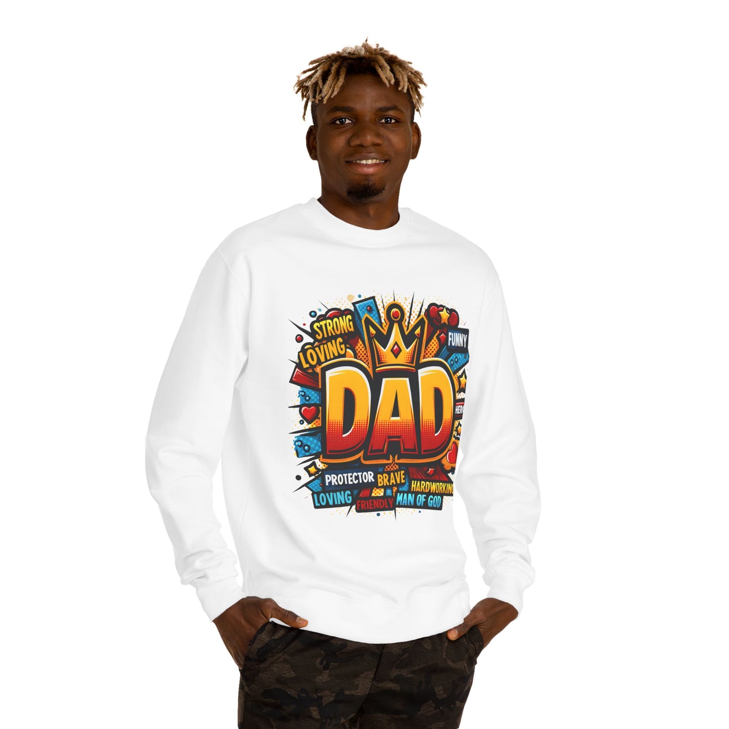 Dad Graphic Sweatshirt – Crowned 'DAD' Tribute Design for Father’s Day