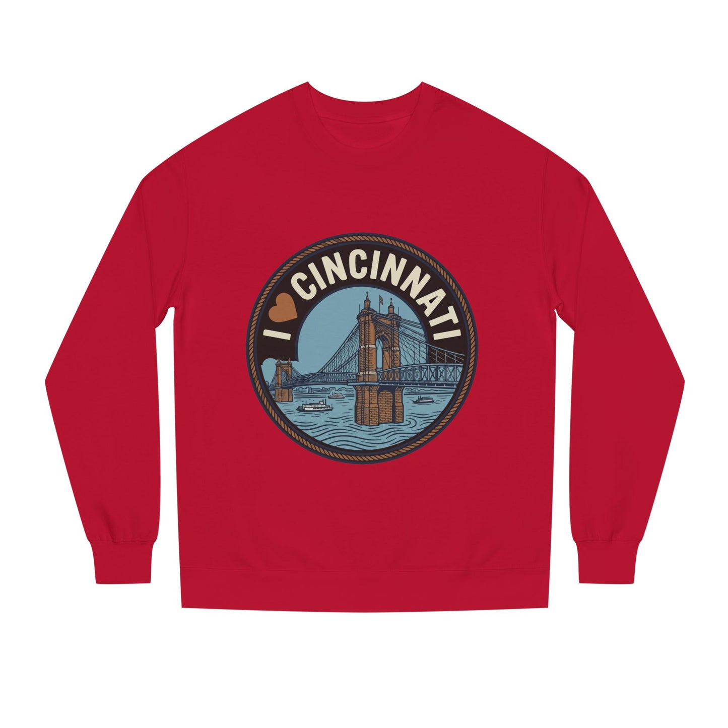 Cincinnati Bridge Crewneck Sweatshirt — I  Cincinnati Graphic
