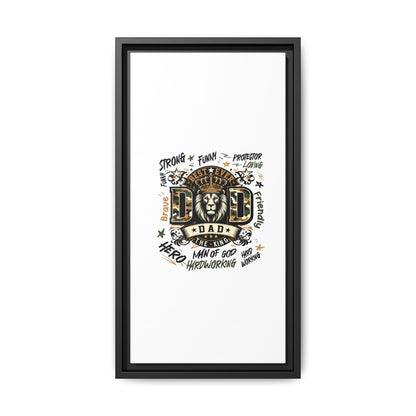 Framed Matte Canvas 'Best Ever DAD' Wall Art – Lion King Design, Father’s Day Gift