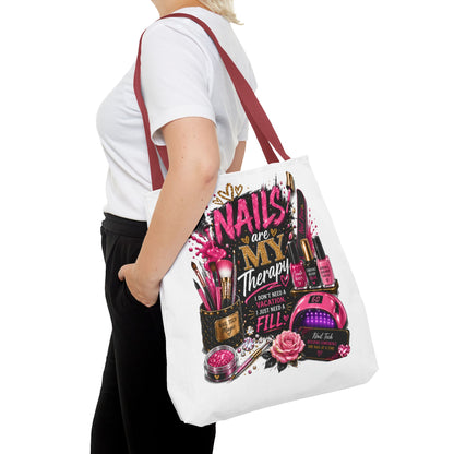 Nails Are My Therapy Tote Bag — Nail Tech Cosmetic Makeup Salon Gift