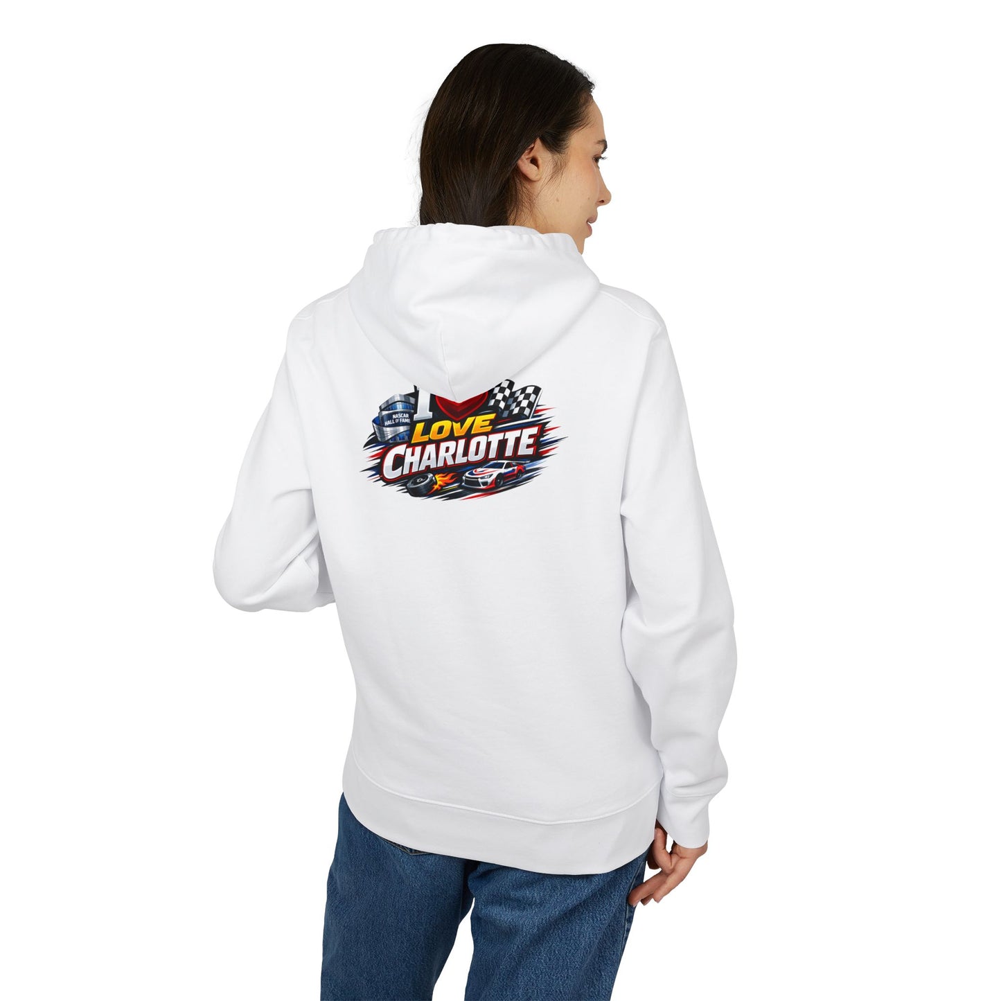 I Love Charlotte Racing Hoodie — Retro NASCAR-Inspired Pullover