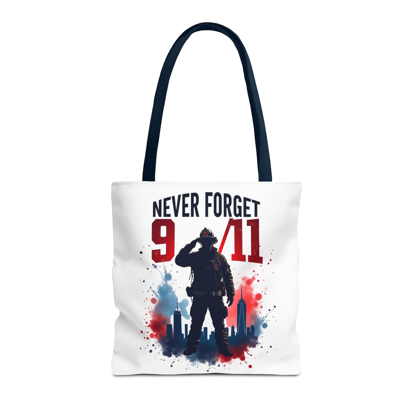 Never Forget 9/11 Tribute Tote Bag — Memorial Patriotic Canvas Carryall