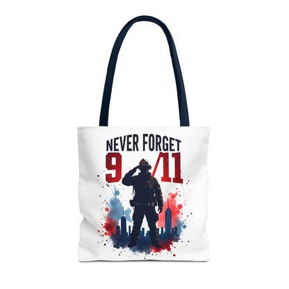 Never Forget 9/11 Tribute Tote Bag — Memorial Patriotic Canvas Carryall
