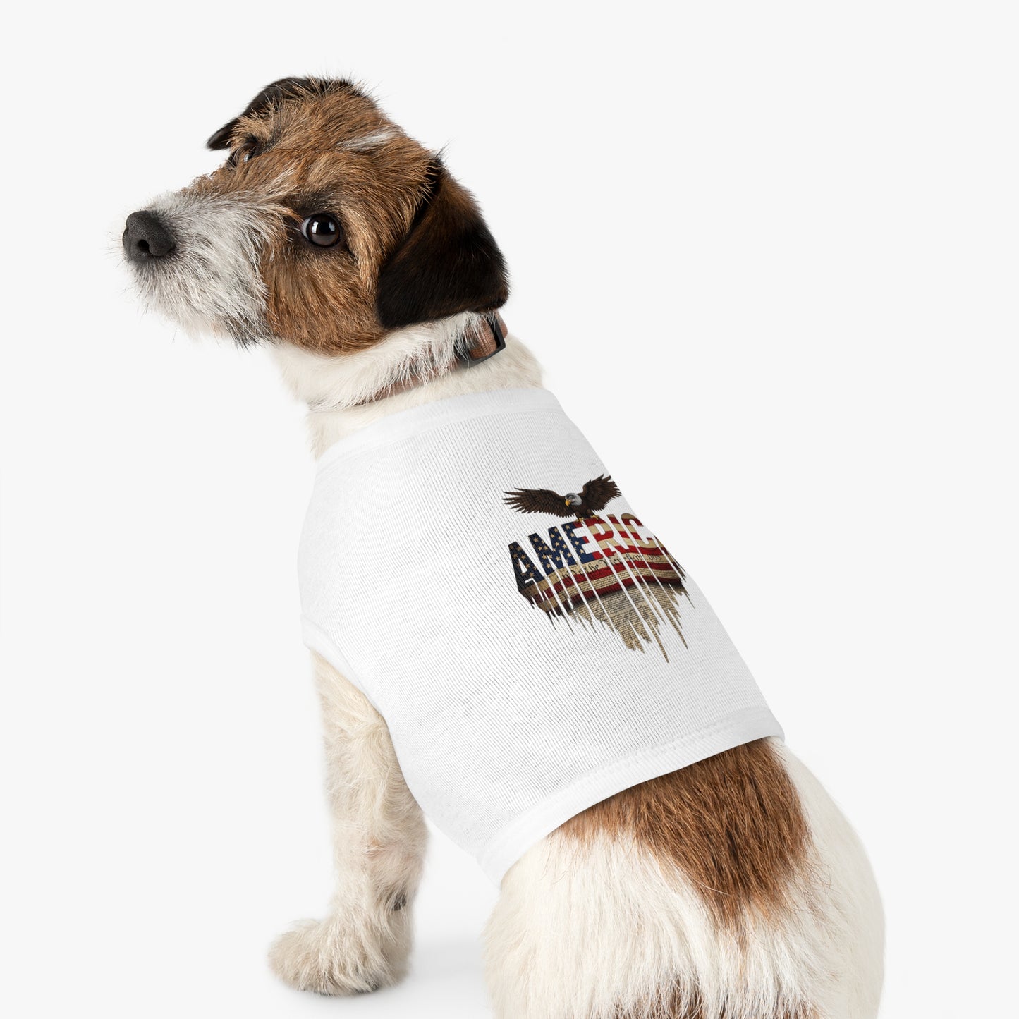 Patriotic Pet Tank Top – American Flag & Bald Eagle Dog Shirt