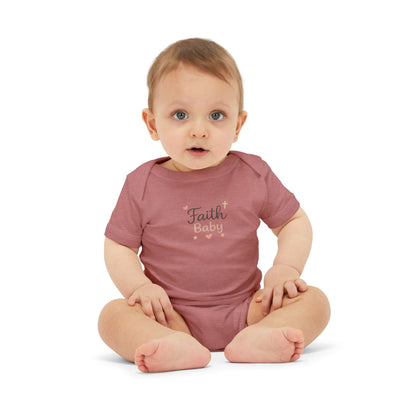 Faith Baby Infant Bodysuit – Cute Religious Baby One-Piece with Hearts