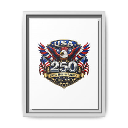 USA 250 Anniversary Framed Canvas — Patriotic Eagle 1776–2026 Wall Art