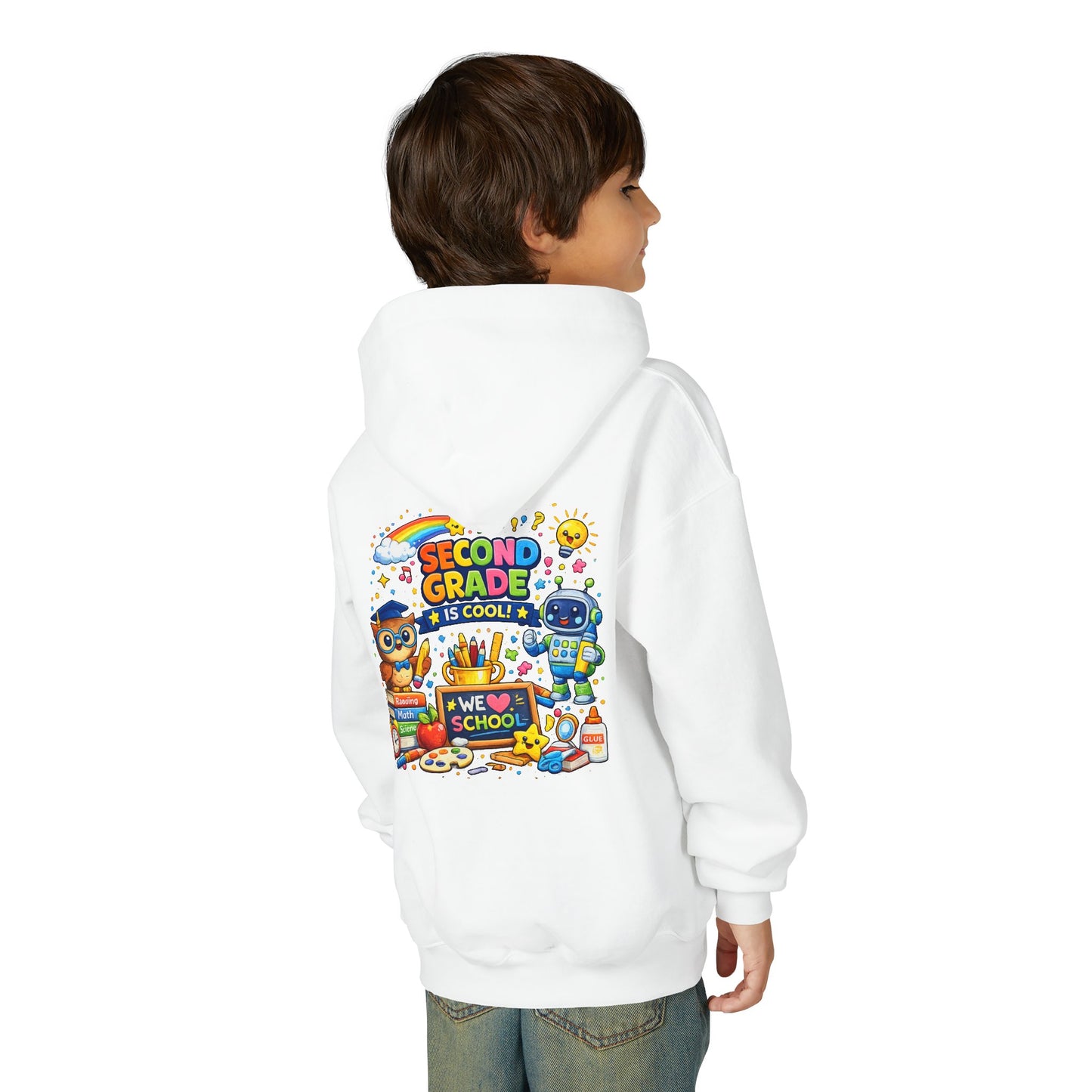 Second Grade Hoodie — 'Second Grade Is Cool' Kids Back-to-School Sweatshirt