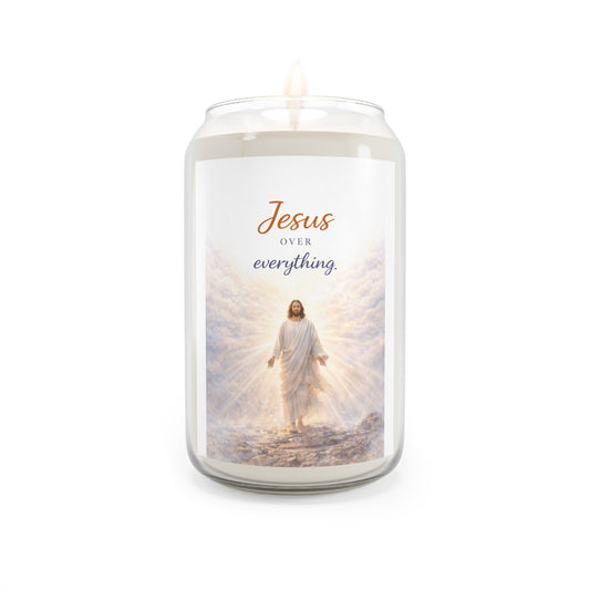 Christian Soy Candle — "Jesus Over Everything" Scented 13.75 oz