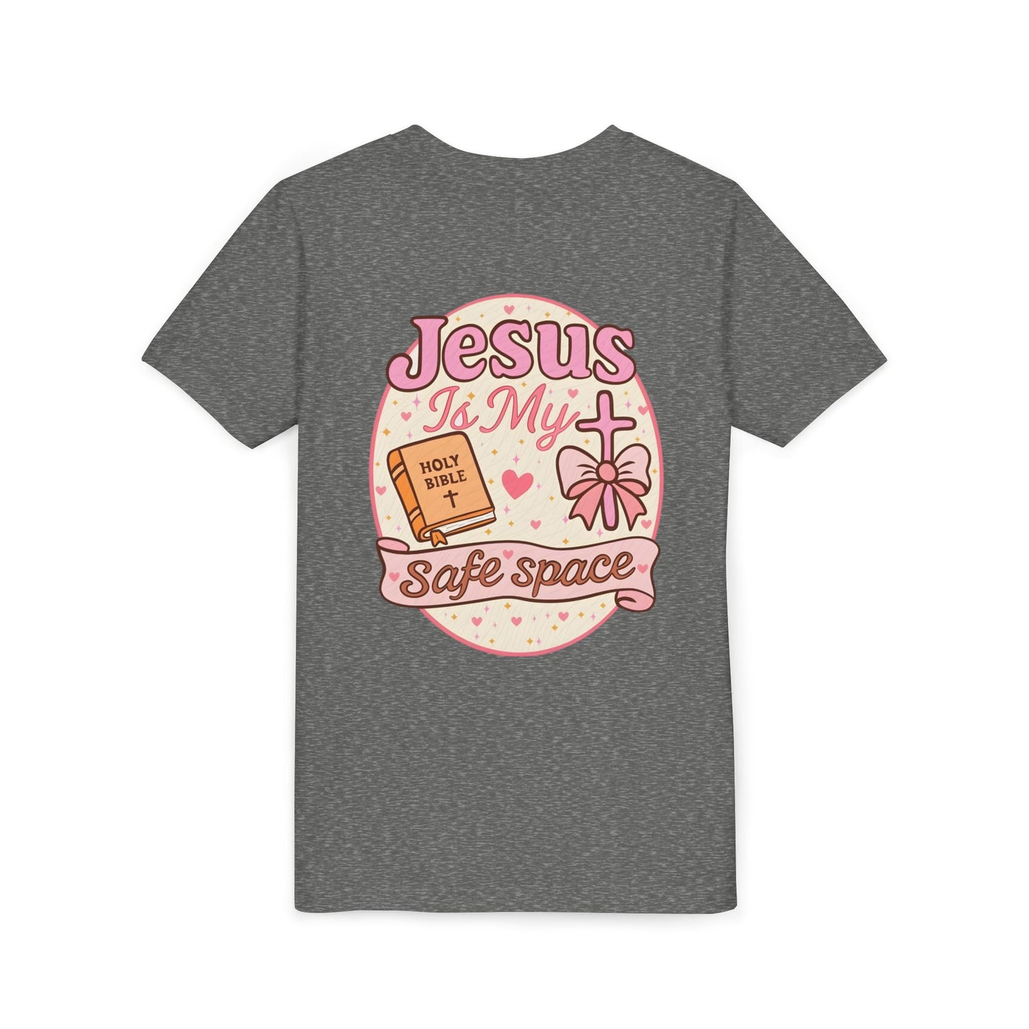 Youth Tee — "Jesus Is My Safe Space" Christian Kids T-Shirt
