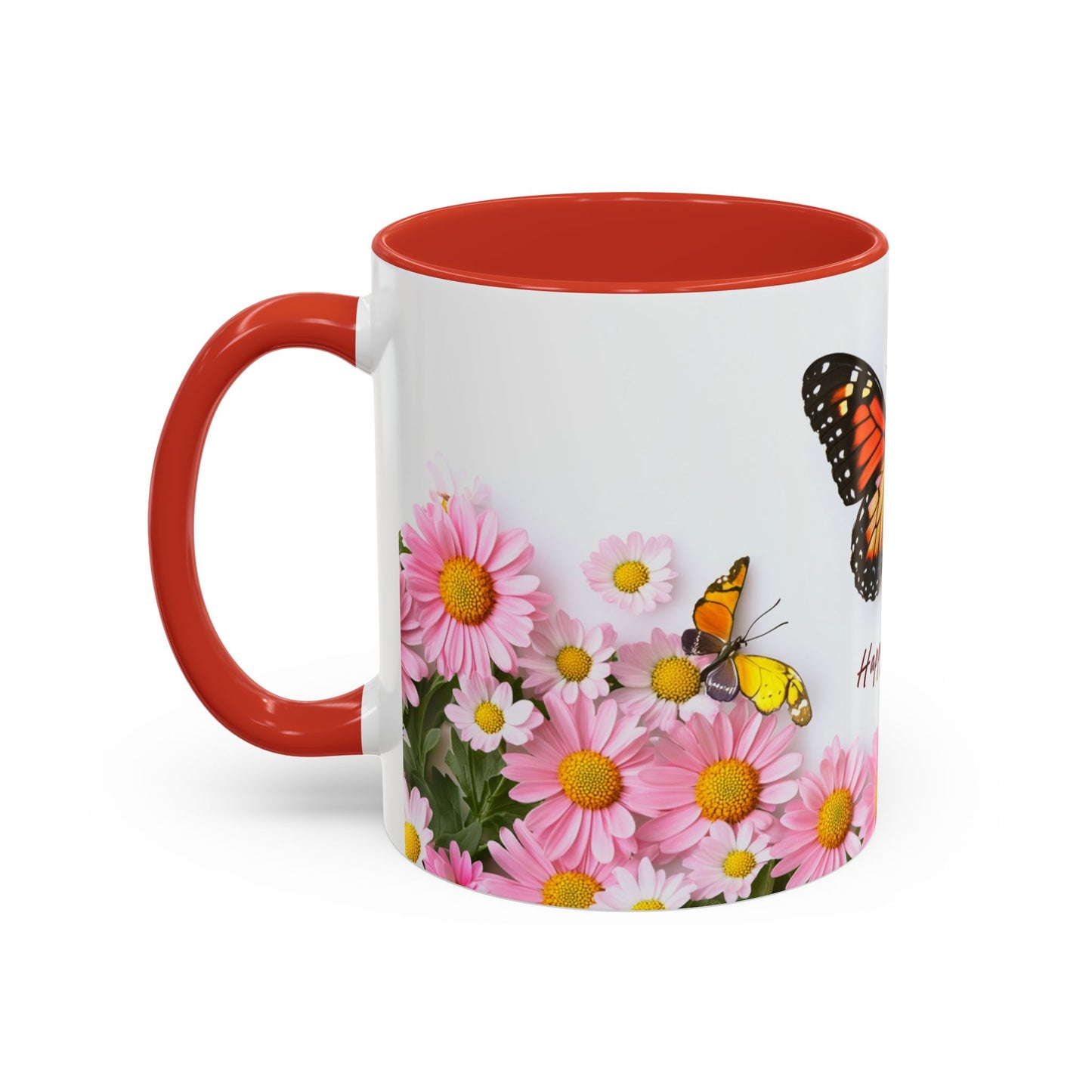 Mother's Day Butterfly Coffee Mug — "Happy Mother's Day" Floral 11/15oz Accent Mug