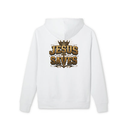 Jesus Saves Hoodie — Crowned Faith Graphic Pullover