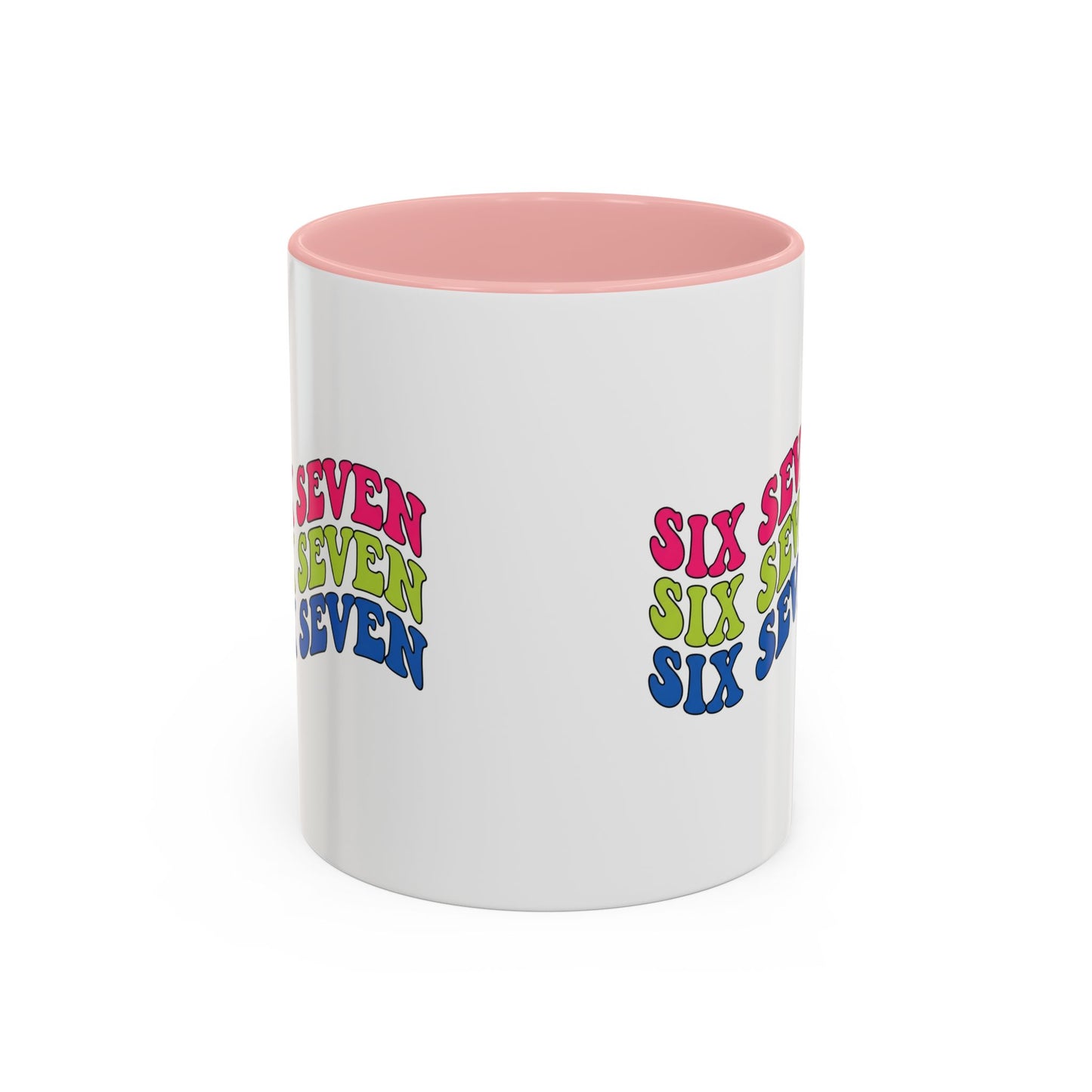 Six Seven Retro Accent Coffee Mug — Colorful 11/15oz Ceramic Tea Cup