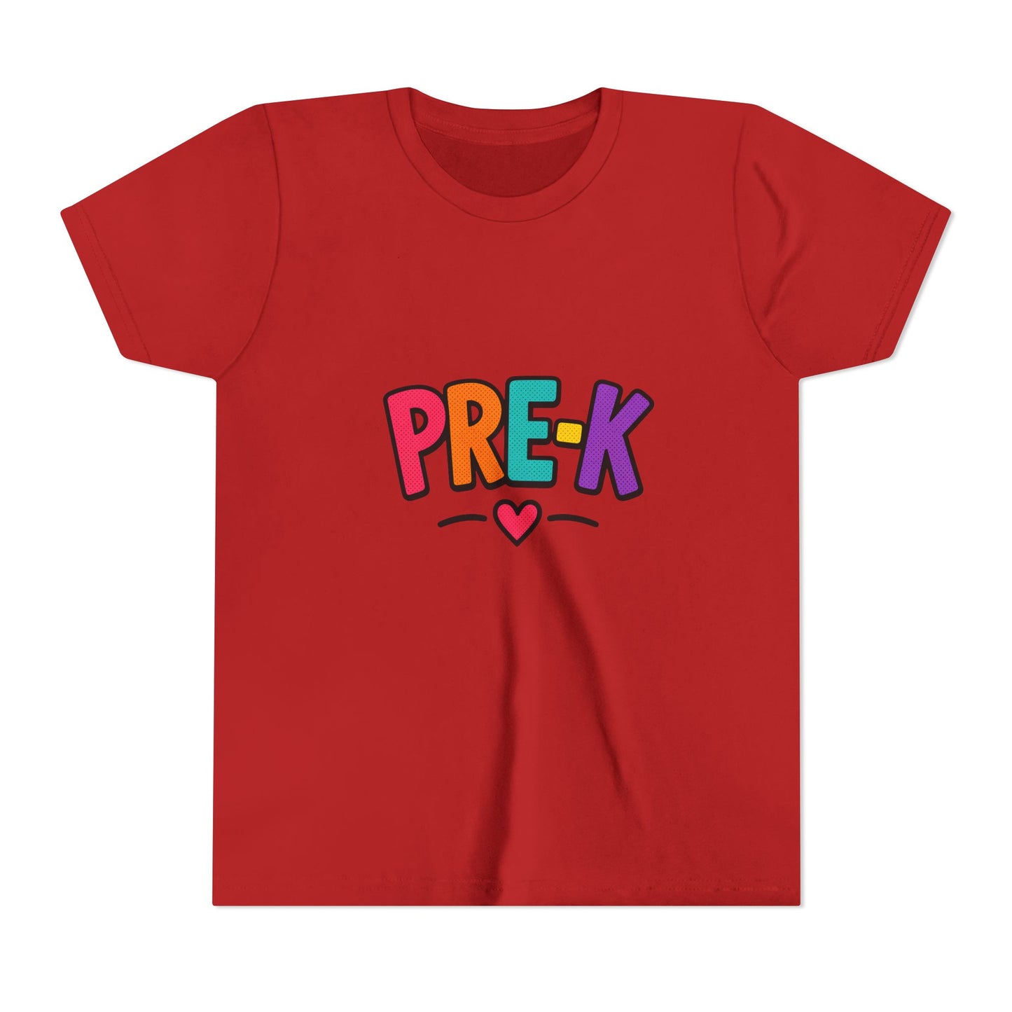 Pre-K Kids Tee — Colorful Heart Preschool Shirt for Boys & Girls