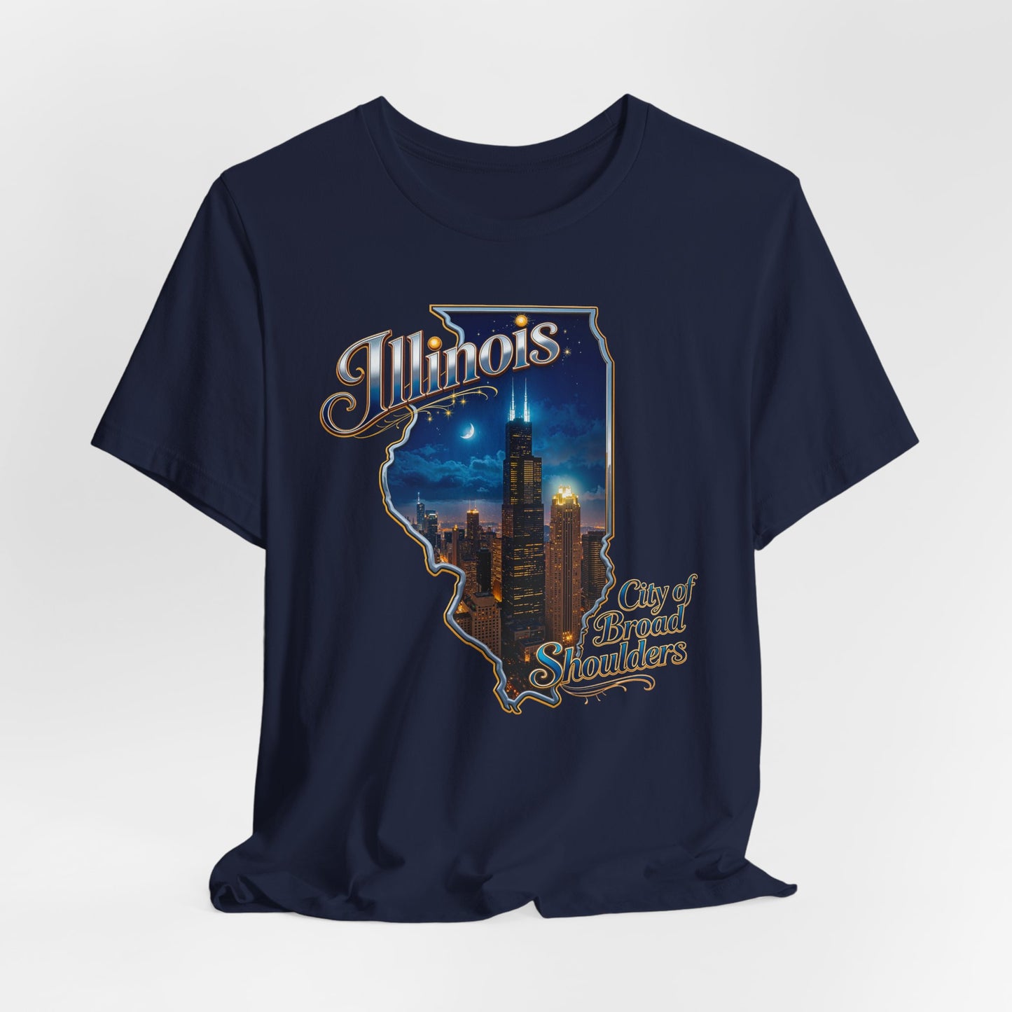 Illinois State Tee — 'City of Broad Shoulders' Chicago Skyline T-Shirt