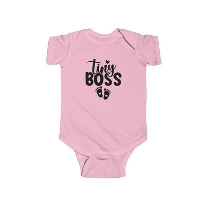 Infant Bodysuit - "Tiny Boss" Baby Onesie with Footprint Graphic