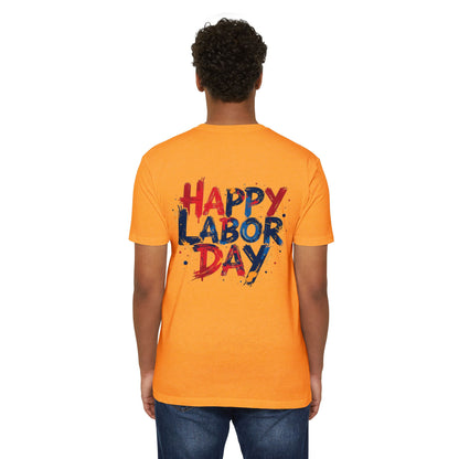 Labor Day Graphic T-Shirt — "Happy Labor Day" Patriotic Celebration Tee
