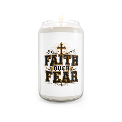 Faith Over Fear Scented Soy Candle — 13.75 oz Inspirational Religious Candle