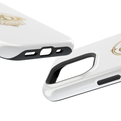 Magnetic Impact-Resistant Phone Case — Gold Floral Crest Logo