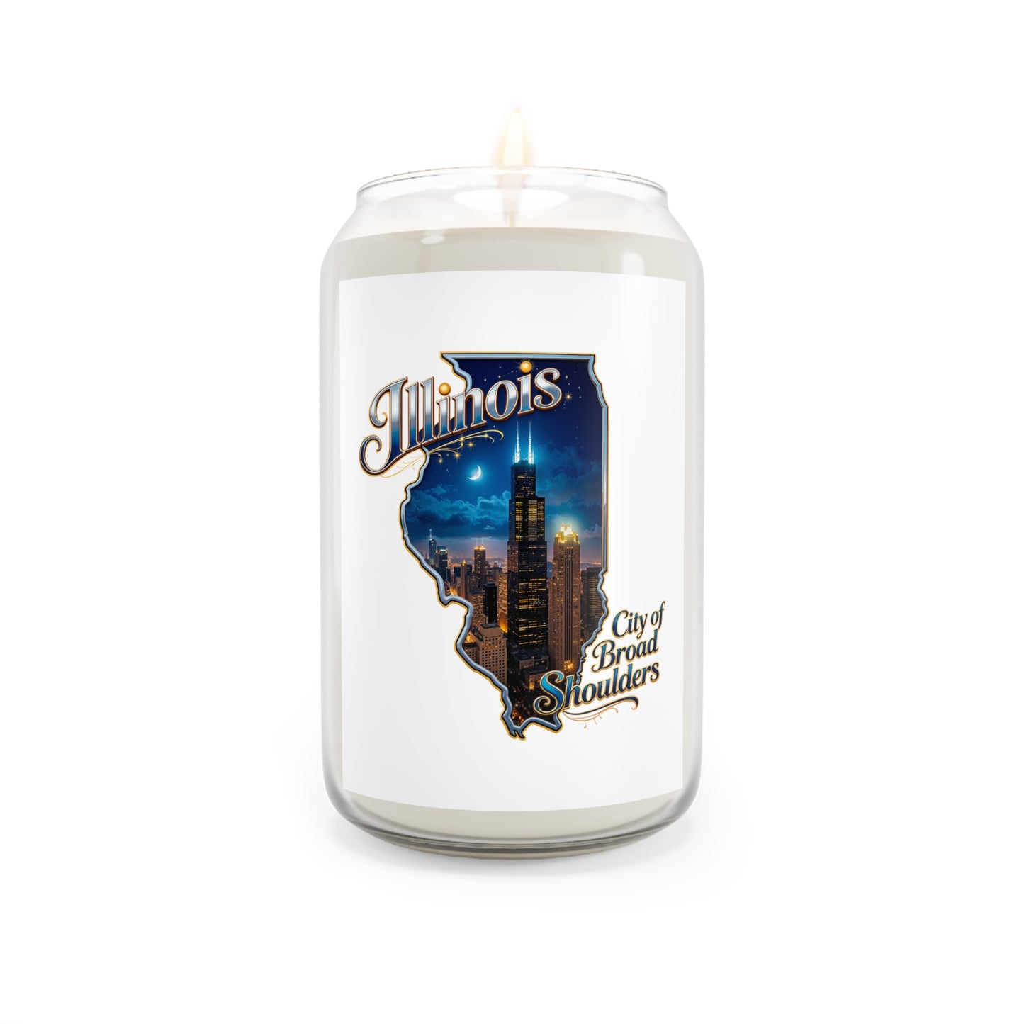 Illinois Skyline Soy Candle — "City of Broad Shoulders" Scented 13.75oz