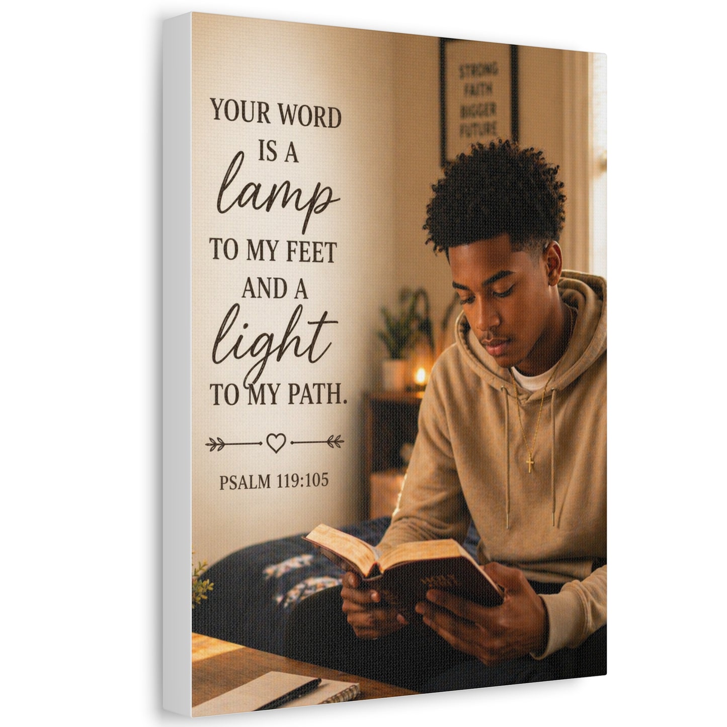 Stretched Canvas - "Your Word Is A Lamp" Psalm 119:105 Christian Wall Art