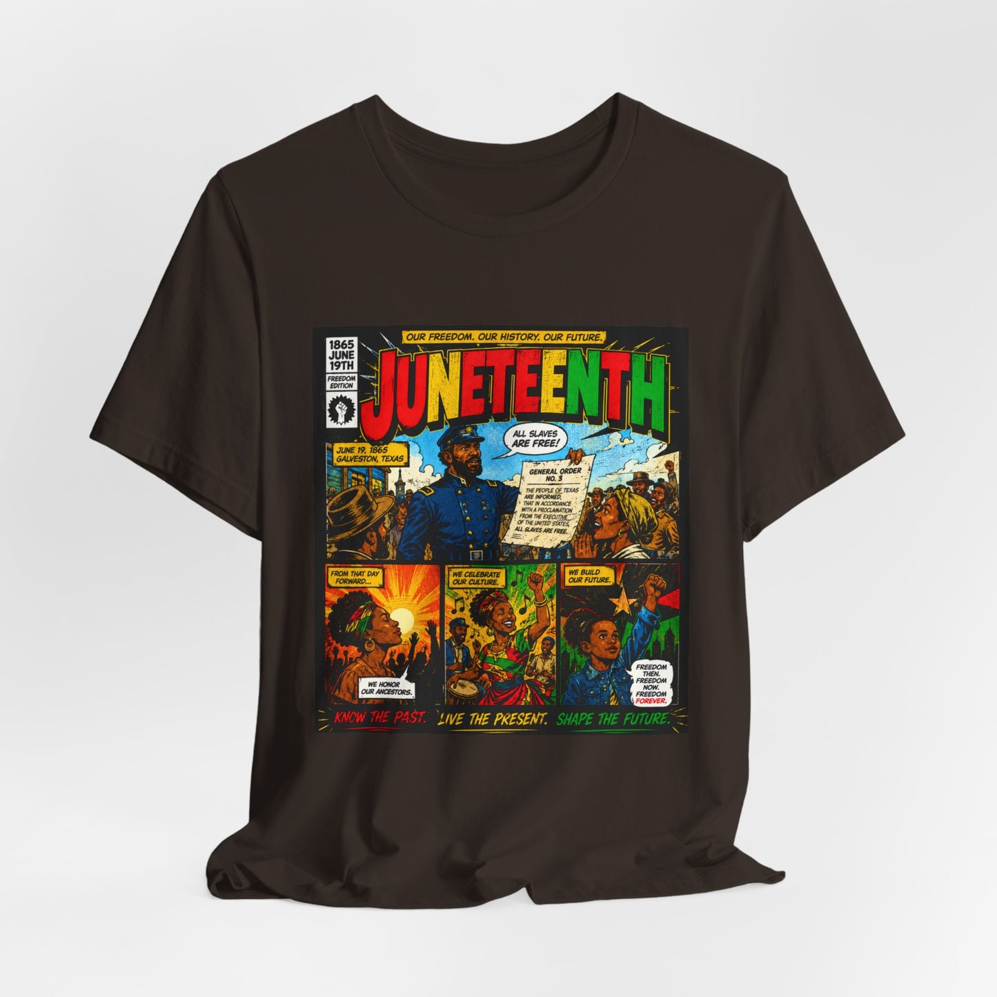 Juneteenth Comic-Style T-Shirt — Retro Celebration Tee