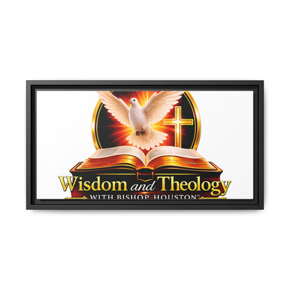 Framed Canvas Print — "Wisdom and Theology" Dove & Bible Wall Art