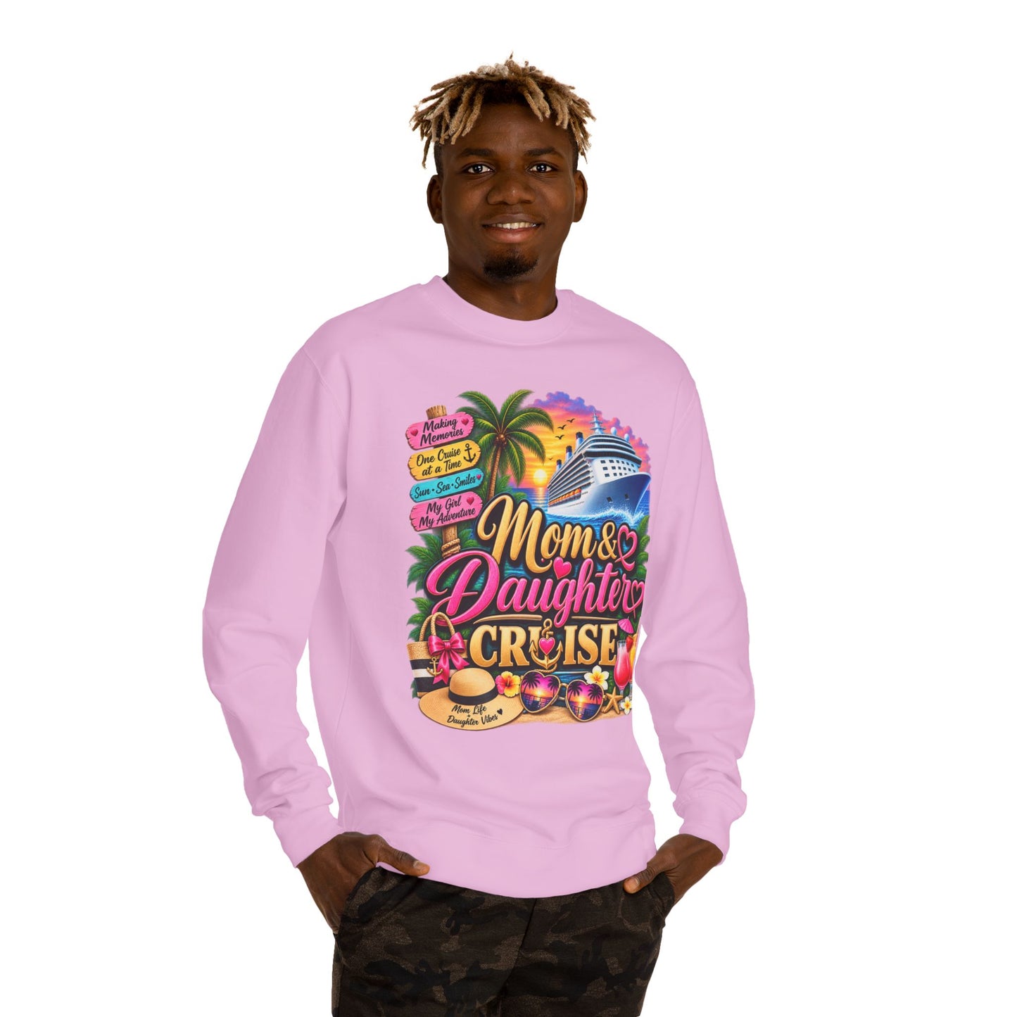 Mom & Daughter Cruise Sweatshirt — Tropical Vacation Cruise Crewneck