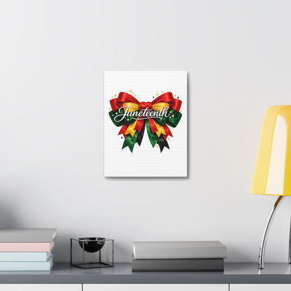 Juneteenth Celebration Stretched Canvas — Pan-African Ribbon Wall Art