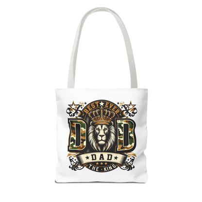Best Ever Dad Tote Bag — 'Dad the King' Lion Crown Design, Father's Day Gift