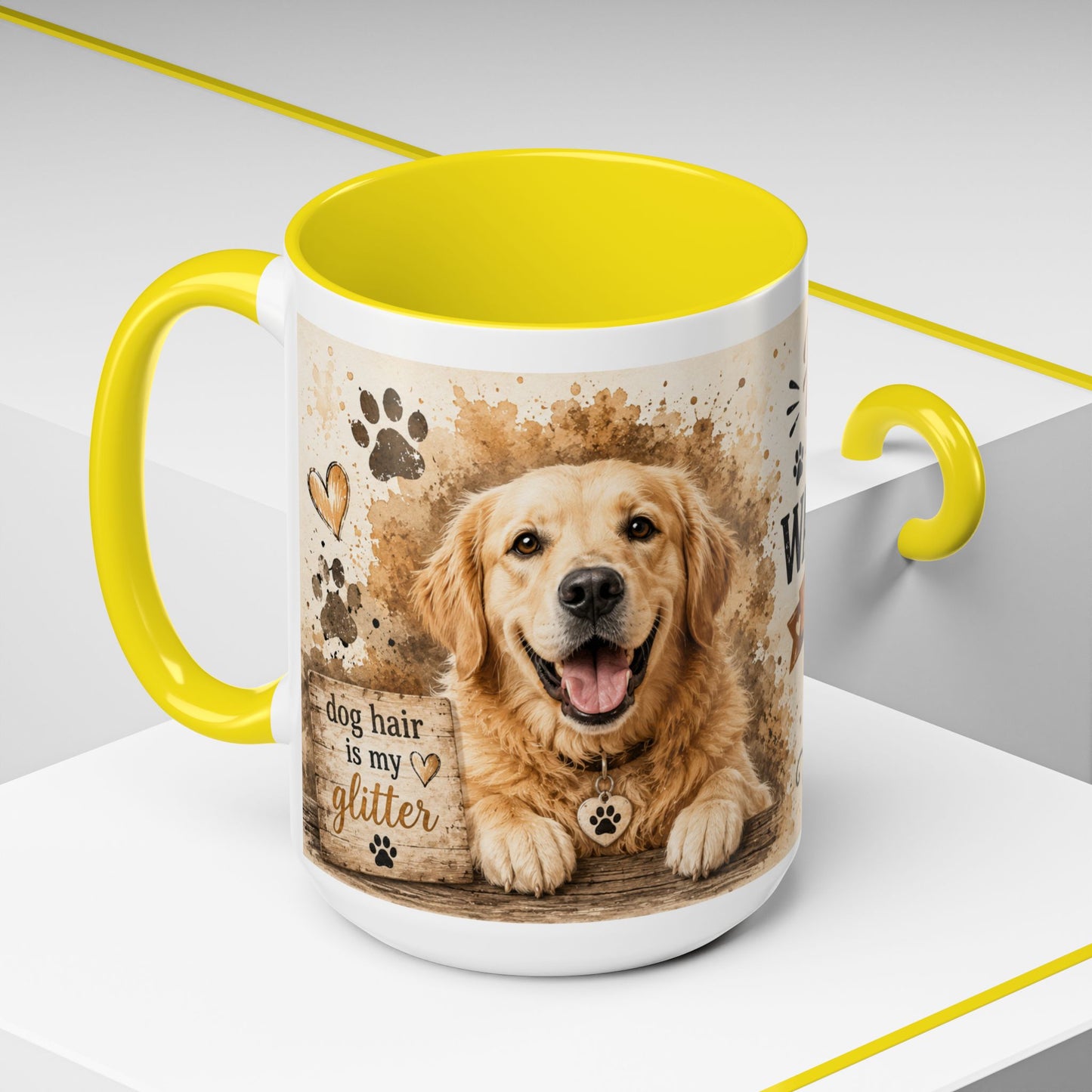 Dog Lover Coffee Mug — "Happiness is a Wet Nose, Wagging Tail" Accent Mug