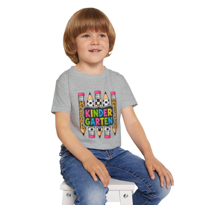 Kindergarten Pencils Toddler T-Shirt — Colorful Back-to-School Tee