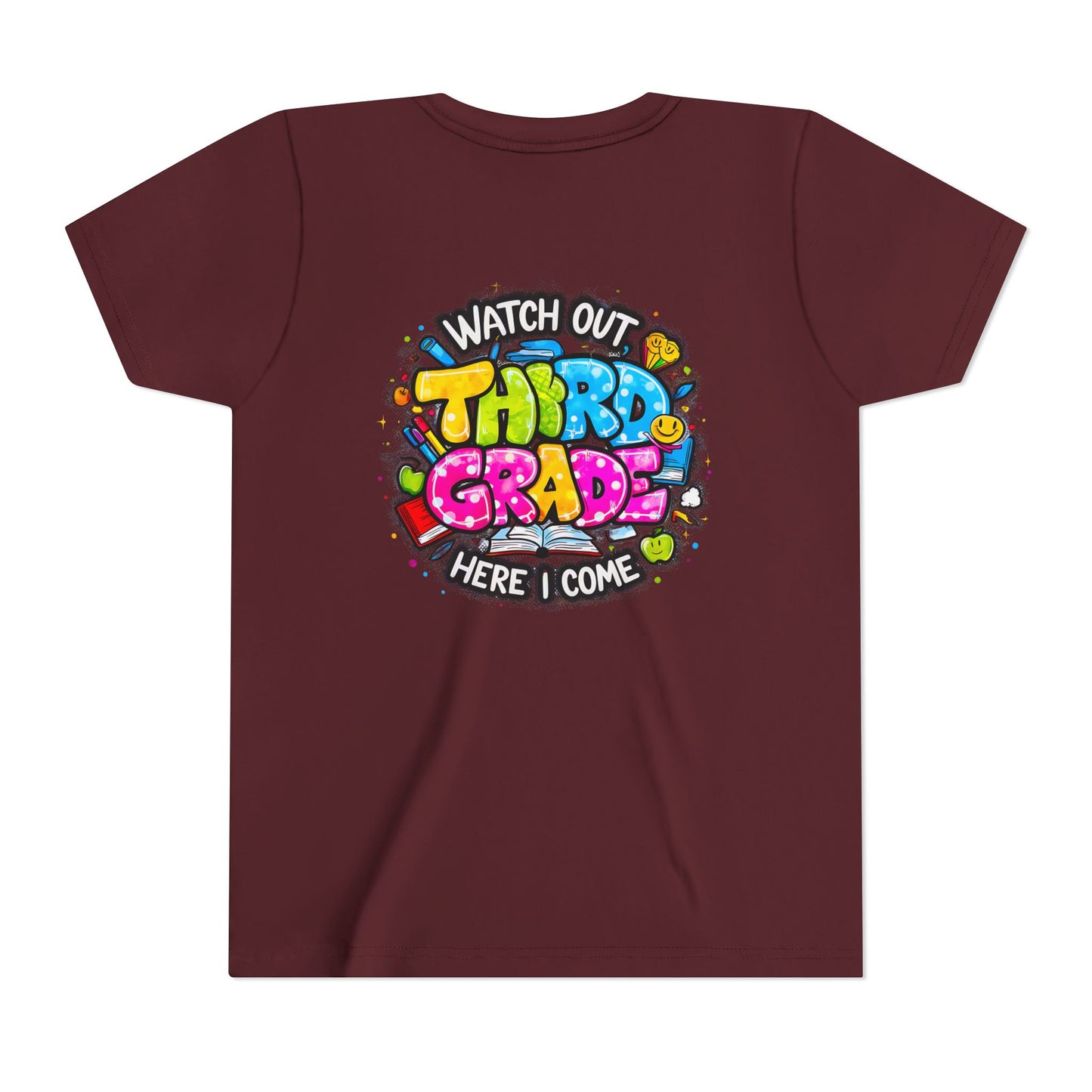 Third Grade Kids T‑Shirt — "Watch Out Third Grade Here I Come" Back-to-School Tee