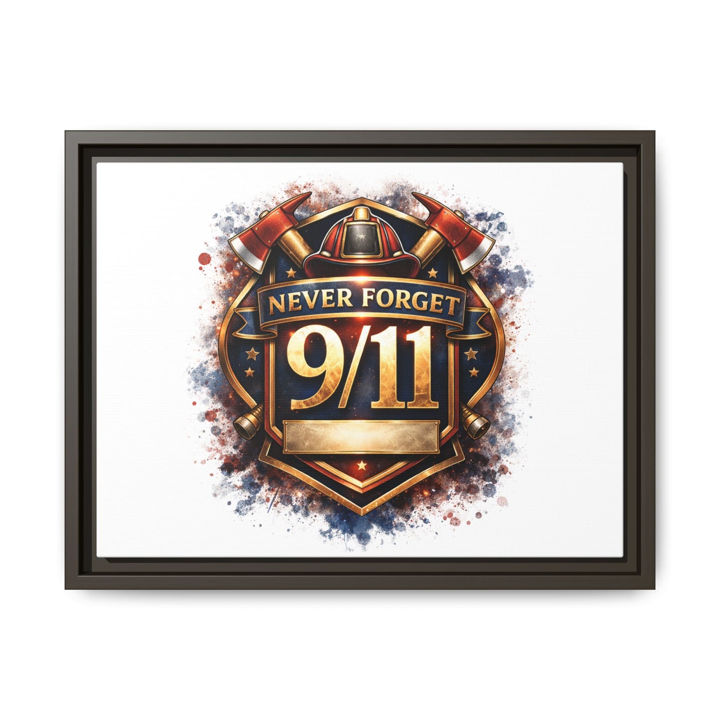 Framed Matte Canvas — 'Never Forget 9/11' Memorial Wall Art