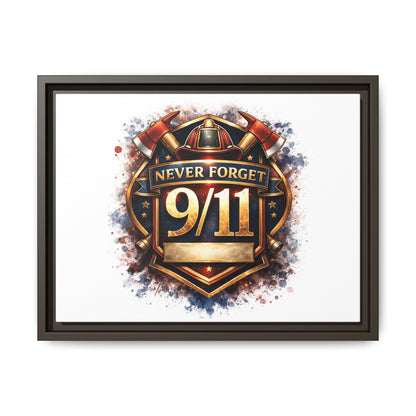 Framed Matte Canvas — 'Never Forget 9/11' Memorial Wall Art