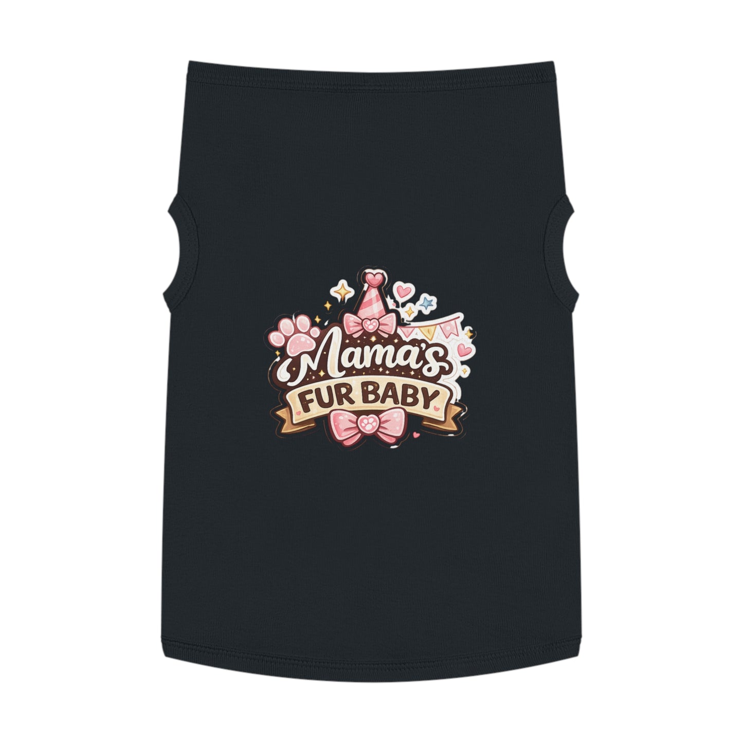 Mama's Fur Baby Pet Tank Top — Cute Paw & Bow Dog Shirt