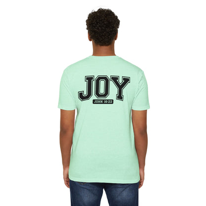 Joy T-Shirt – Christian Scripture John 16:22 College-Style Tee