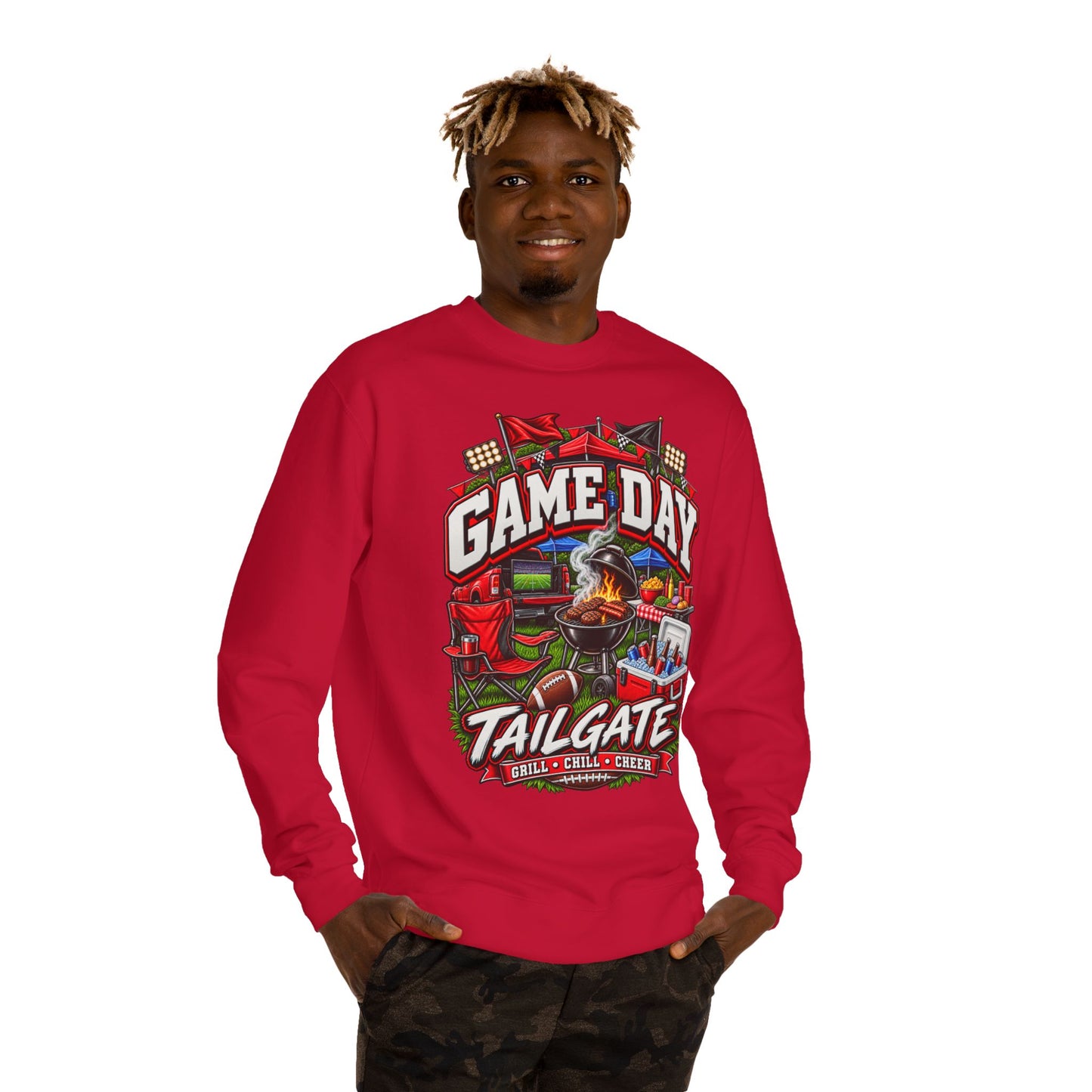 Game Day Tailgate Sweatshirt – Grill, Chill & Cheer Crewneck