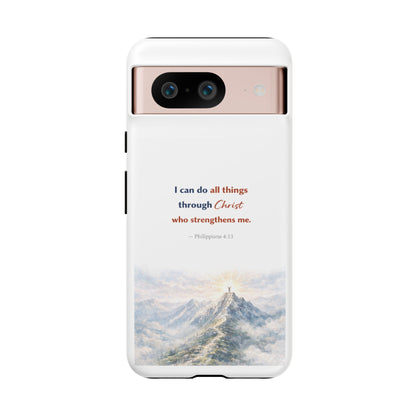 Christian Phone Case – “I Can Do All Things Through Christ” Inspirational Tough Case