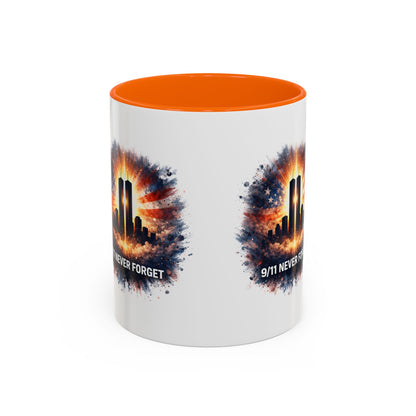 9/11 Never Forget Coffee Mug - Memorial Tribute Accent Mug (11/15oz)