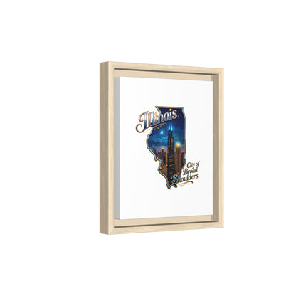 Illinois City of Broad Shoulders Matte Canvas Framed Wall Art