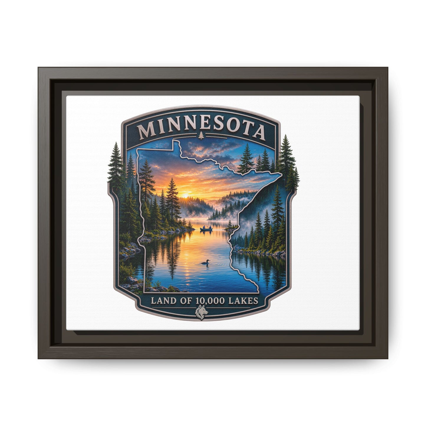 Minnesota Lakes Matte Canvas Print (Framed) — 'Land of 10,000 Lakes' Scenic Wall Art