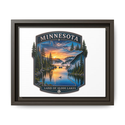 Minnesota Lakes Matte Canvas Print (Framed) — 'Land of 10,000 Lakes' Scenic Wall Art