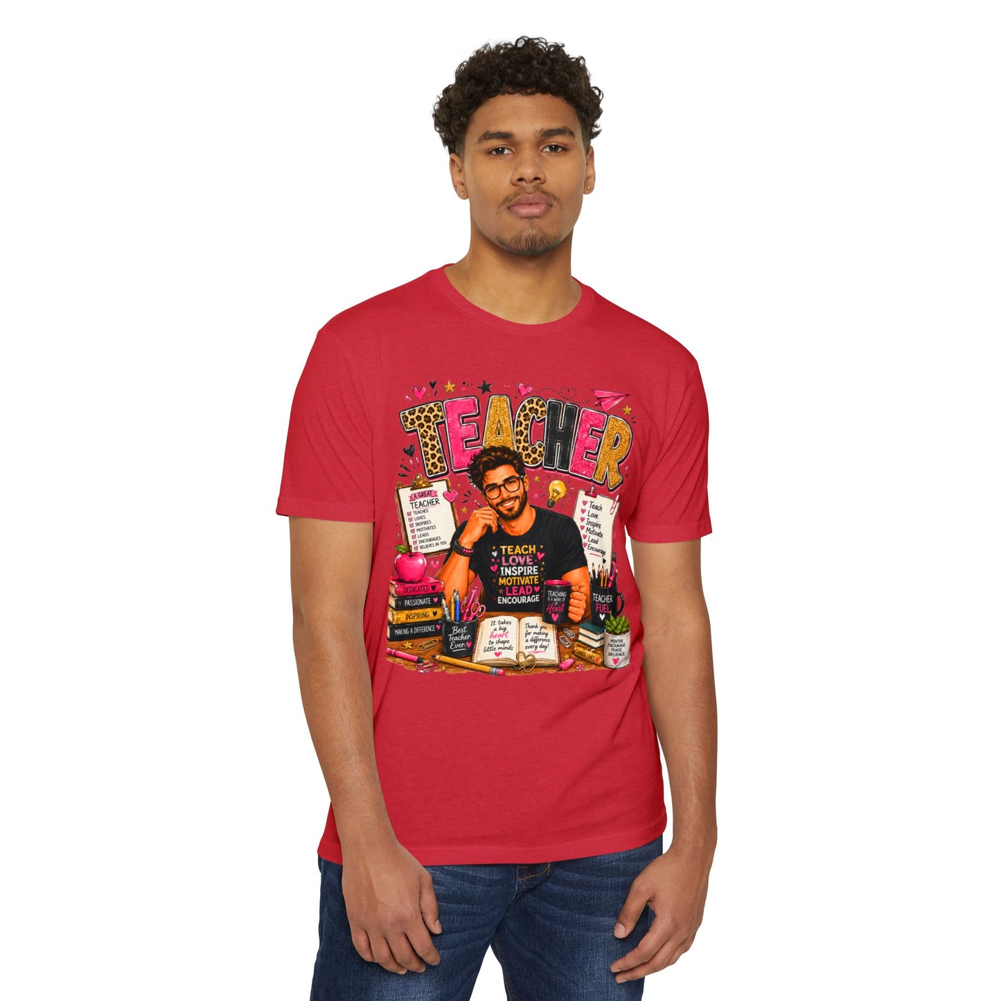 Teacher Appreciation T-Shirt — "Teach Love Inspire" Colorful Teacher Graphic Tee