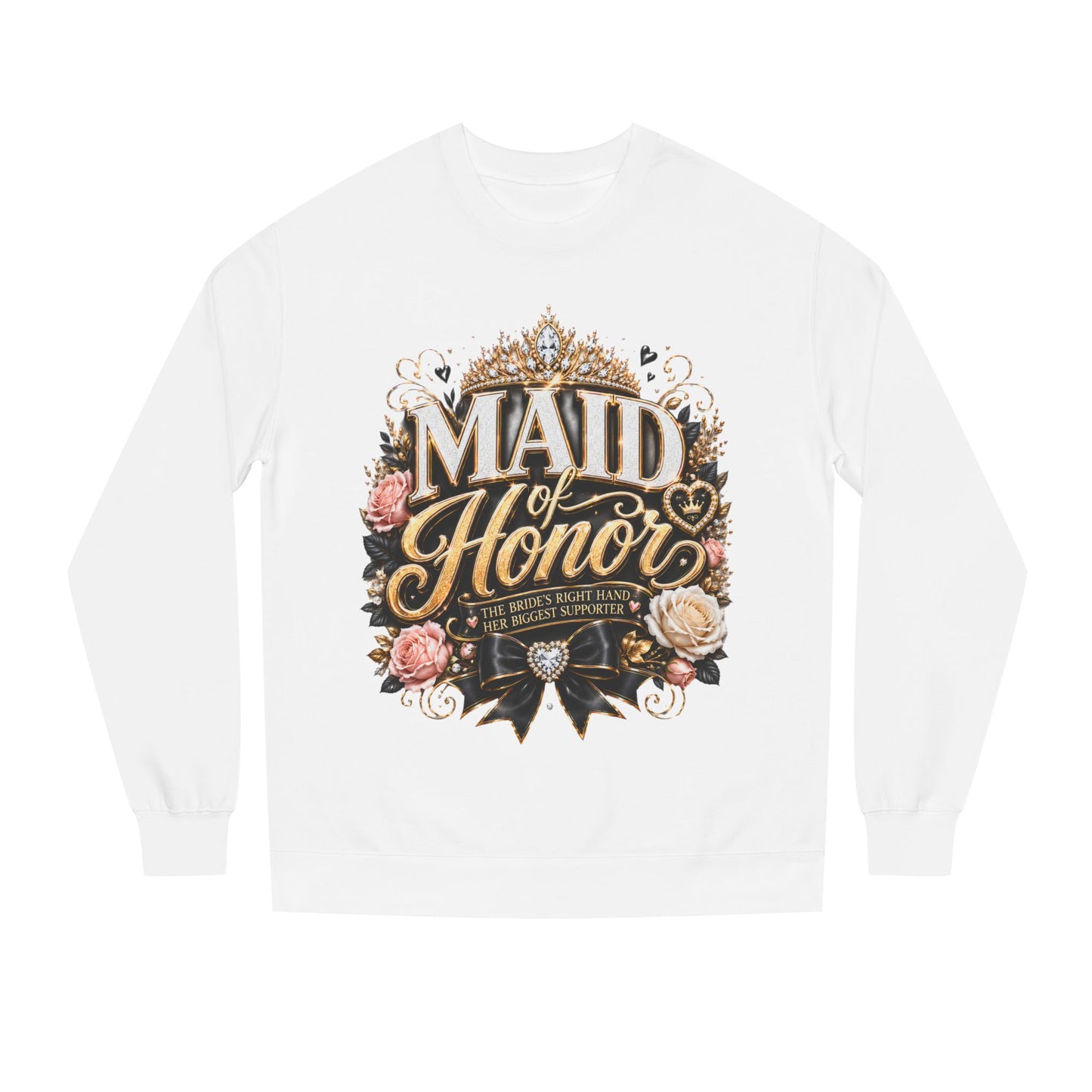 Maid of Honor Sweatshirt - Floral Crown Bridal Party Crewneck