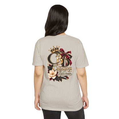 Graphic T-Shirt — "CBD Creations By Dawna" Gold Crown Floral Design