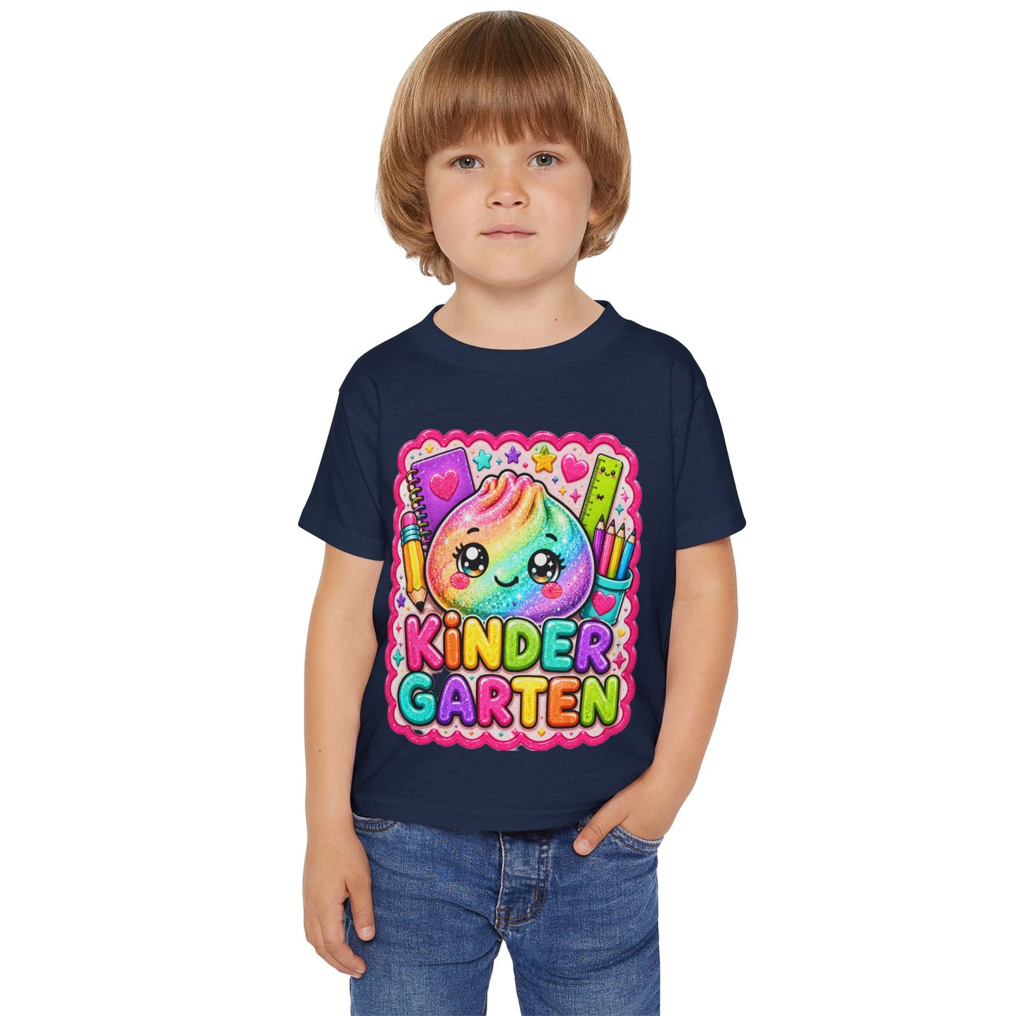 Kindergarten Cute Rainbow Emoji Toddler T-Shirt