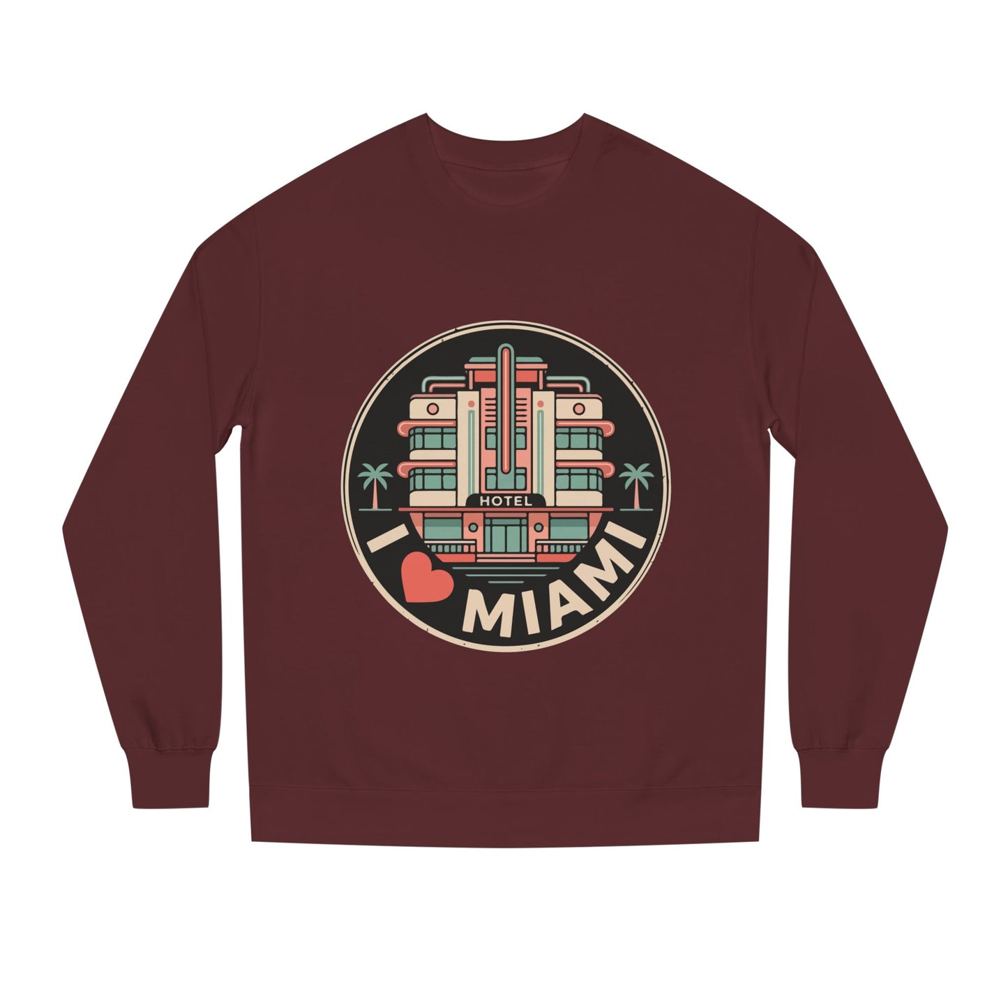 Miami Art Deco Sweatshirt — I Love Miami Vintage Hotel Crewneck
